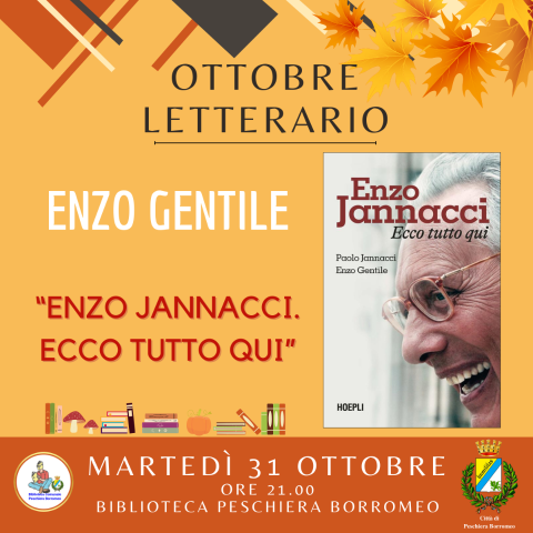 Ottobre letterario- E.Gentile:  "Enzo Jannacci. Ecco tutto qui"